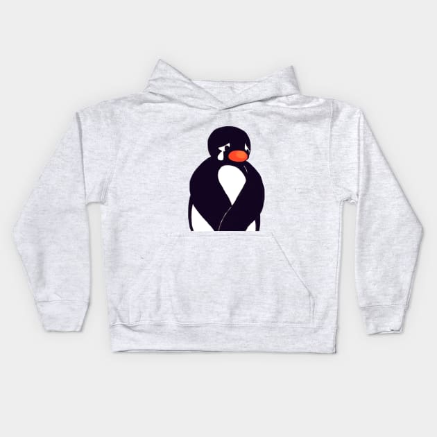 sad noot penguin meme / pingu Kids Hoodie by mudwizard